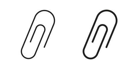 Obraz premium Attachment clip icon flat simple icon. Liner version - stock vector.