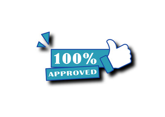 100% Approved Badge Stock Illustration