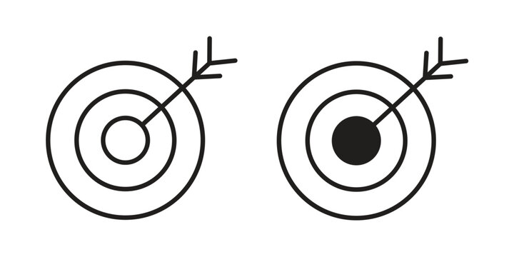 Bullseye icon flat simple icon. Liner version - stock vector.