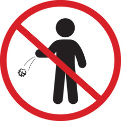 No littering prohibition sign with person icon