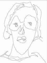 Sketch of a stranger's woman, reworked with a pen as a vector graphic.