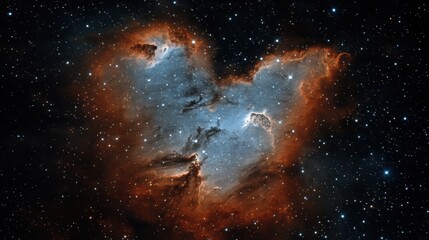 Stunning Cosmic Heart Shape Nebula in Expanse of Space