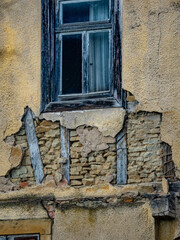 Gebäudeschäden an einem alten Fachwerkhaus