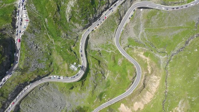 view of famous romanian road Transfagaras