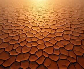Abstract Aerial View of Cracked Desert Earth Surface Patterns