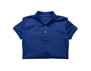 Navy Blue Polo Shirt on Invisible Mannequin, Clean Front View, Isolated on Transparent Background