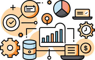 Technology, marketing strategy, flat illustration, vector illustration.