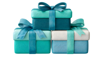 Teal Gift Collection isolated on white background