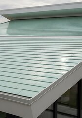 Mint Green Tiled Roof with Clean Lines and Contemporary Architecture