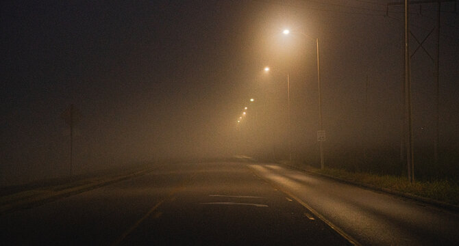 road in the night
