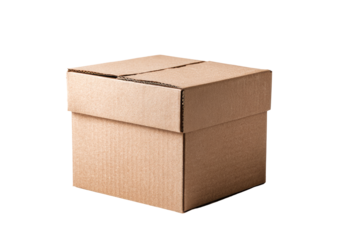 Closed light brown cardboard box