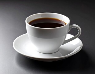 Obraz premium Elegant minimalist shot of a steaming black coffee in a pristine white cup