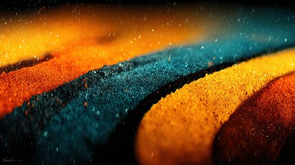 Abstract colorful textured background with wavy lines and speckled pattern.