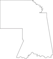 Vector Map of Cherokee Nation Stroke Outline