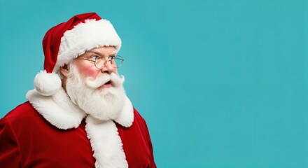 Classic Santa Claus Portrait with Festive Red Suit and Iconic Beard for Holiday Decor