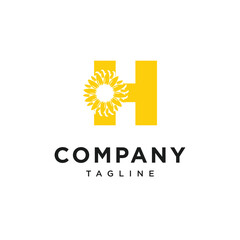 Letter H SunFlower Logo Icon Vector