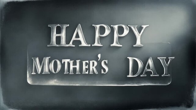 Cinematic Daguerreotype Aesthetica A shimmering metallic glow message expressing Happy Mother's Day sentiment