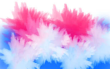 Fototapeta premium Abstract, vibrant digital art with a splatter or burst effect in shades of pink, white, and blue against a isolated on transparent background.