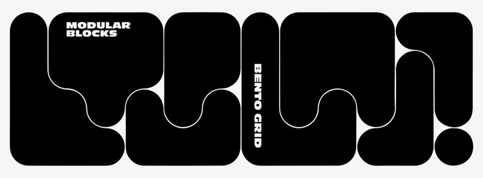 Bento Grid design elements set. Abstract Background with Liquid Bubble Shapes. Creative Metaball pattern design.