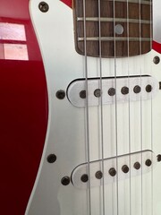Detailed view of an electric guitar