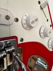 Detailed view of an electric guitar