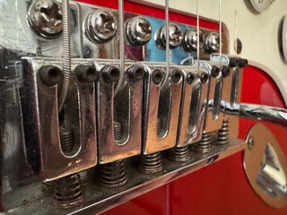 Detailed view of an electric guitar