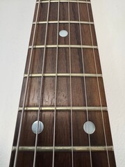 Detailed view of an electric guitar