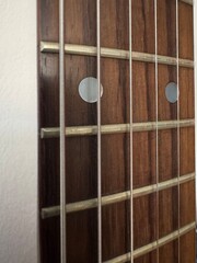 Detailed view of an electric guitar