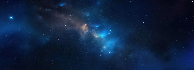 Fototapeta premium Cosmic Nebula: A breathtaking view of a vibrant nebula, showcasing radiant cosmic formations and stellar phenomena, bathed in ethereal light and mystery.