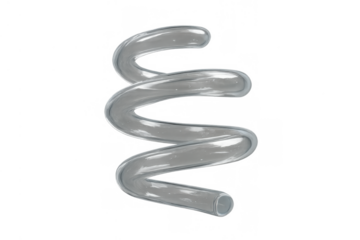 Glass spiral tube for chemical process or laboratory science research, transparent condenser coil shape