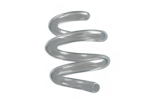 Glass spiral tube for chemical process or laboratory science research, transparent condenser coil shape