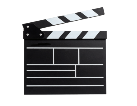 Classic clapboard ready for action initiating film production for immediate movie making commencement