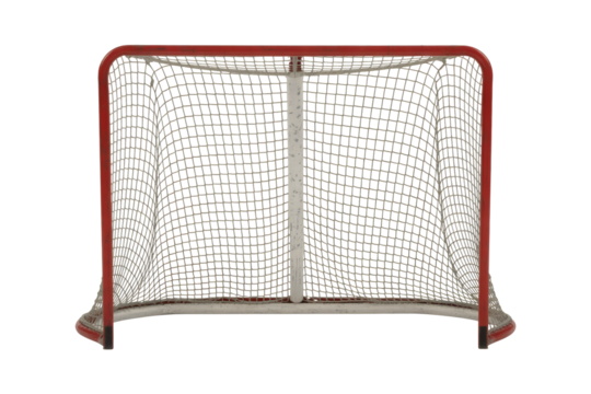 Professional hockey goal net ready for game winning shots and championship victories on the ice