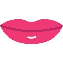 Pink Matte Lips Icon Isolated On Transparent Background