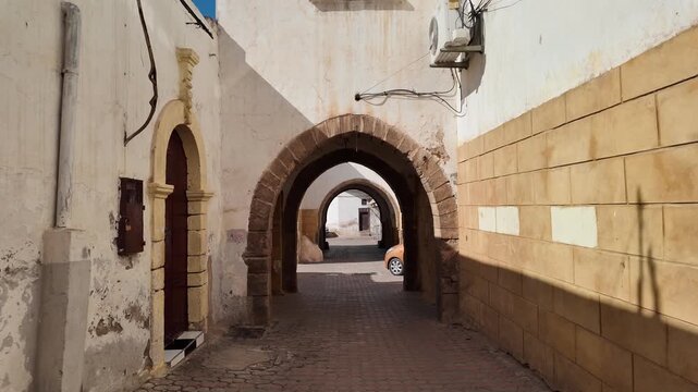 Historic Streets and Traditional Architecture of the Habous District &ndash; Casablanca, Morocco November 13, 2025