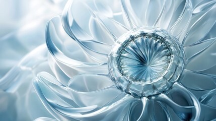 Obraz premium Abstract crystalline flower detail, close-up, soft light, background. Possible use stock photo for design