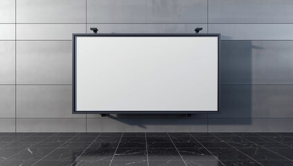 Blank billboard posters in the subway station for advertising