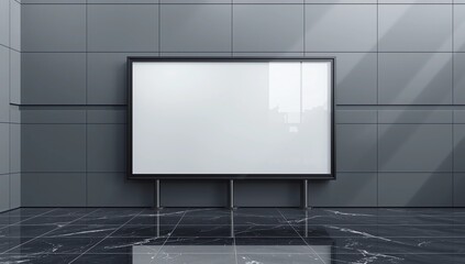 Blank billboard posters in the subway station for advertising