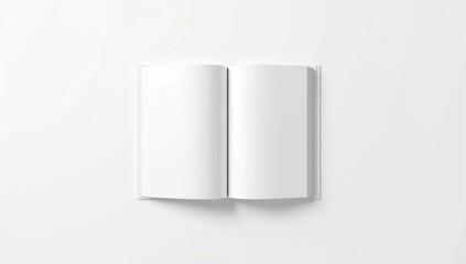 Fototapeta premium Blank Open Book Page Template on White Background