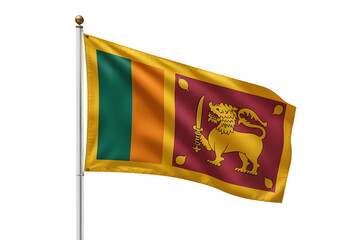 Dynamic Sri Lankan flag waving proudly on a flagpole, symbolizing national pride and heritage
