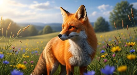 Fototapeta premium red fox vulpes