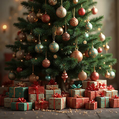 christmas tree with presents