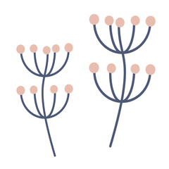 デフォルメ調のかわいいお花のイラスト素材