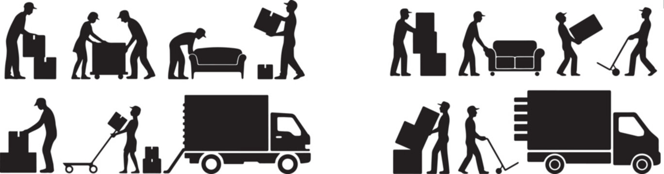 Moving company services relocation and transportation of furniture and boxes