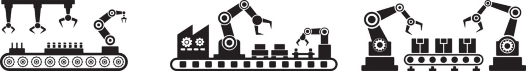 Automation robotic arms assembly line manufacturing factory industrial process