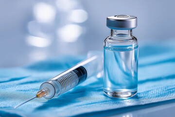 Healthcare Still Life with Vial and Syringe