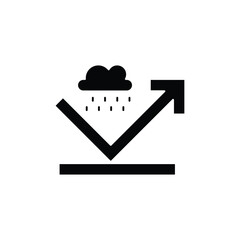 Black and white icon symbolizing water resistance, rain protection, and moisture repellency for various products.