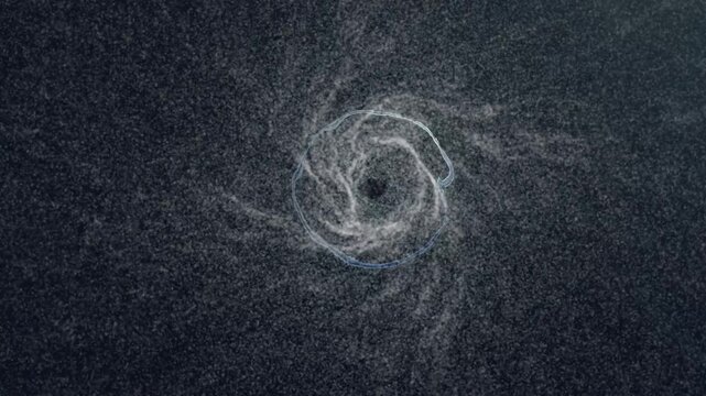 Water swirl vortex on transparent background

3d rendering rotating water vortex made of dense liquid particles forming a swirling spiral motion on full alpha channel

