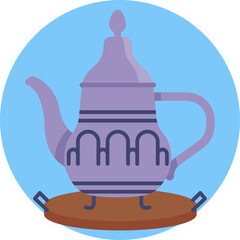 Traditional Moroccan teapot, often used for serving mint tea.