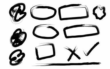 Hand-drawn Brush Stroke Shapes and Marks Collection